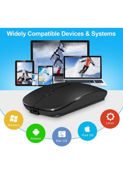 Slim ince Kablosuz WİRELESS Mouse Fare MacBook Pro Air Mac iPad Dizüstü Bilgisayar Masaüstü Mac PC Bilgisayar için - Taşınabilir İnce Sessiz Ofis Fareleri 2.4 GHz USB