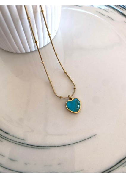 Aqua Heart Kolye Gold