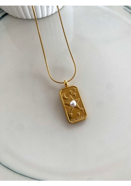 Tarot Pearl The Star Gold Kolye
