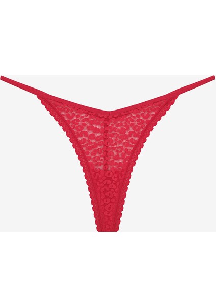 Easy Lace Dantel V Kesim Kırmızı String Külot fiyatları
