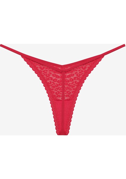 Easy Lace Dantel V Kesim Kırmızı String Külot modelleri