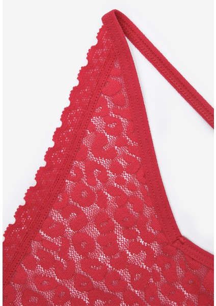 Easy Lace Dantel V Kesim Kırmızı String Külot fırsatları