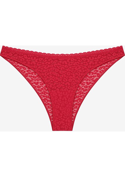 Easy Lace Dantel V Kesim Kırmızı Brazilian Külot fiyatları