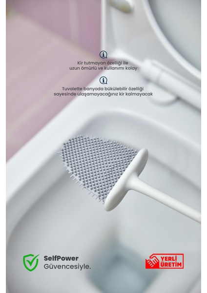 Silikon Duvara Yapışan Bükülebilir Pratik Silikon Wc Klozet ve Tuvalet Fırçası modelleri