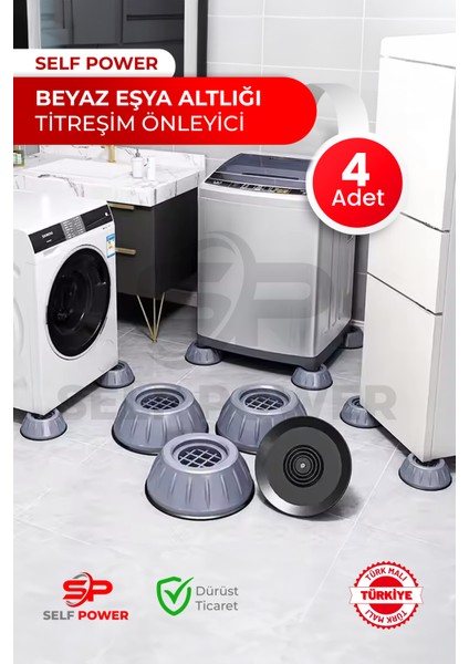 Beyaz Eşya Altlığı Ayağı 4 Adet Çamaşır Bulaşık Makinası Buzdolabı Yükseltici ve Titreşim Önleyici