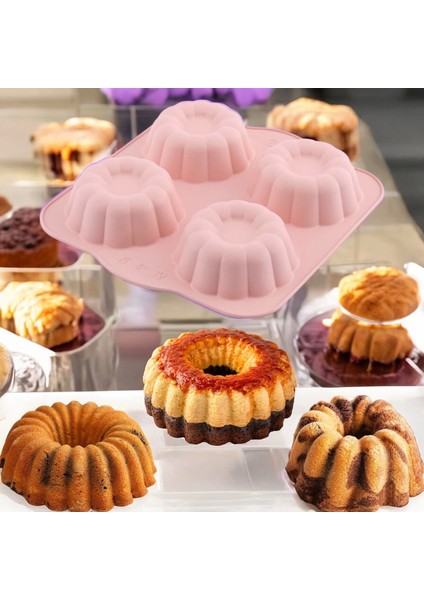 Silikon 4'lü Yonca Kek ve Kurabiye Kalıbı