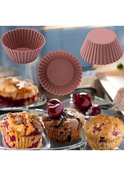 Silikon Tırtıklı Kek ve Muffin Kalıbı 6' Paket