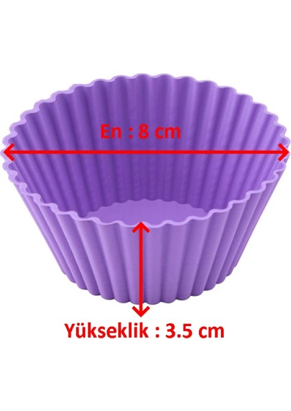 Silikon Tırtıklı Kek ve Muffin Kalıbı 6' Paket indirimleri