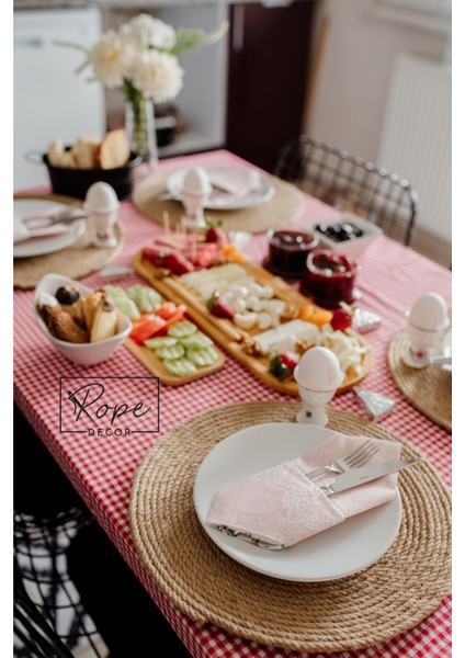 Rope Decor 6 Kişilik Amerikan Servis Hasır Supla 30 cm