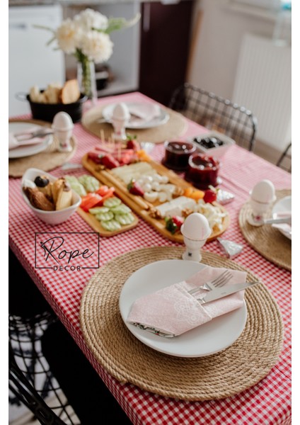 Rope Decor 6 Kişilik Amerikan Servis Hasır Supla 30 cm