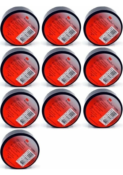 10 Adet Pvc Siyah İzole Bant Elektrik Bandı Elektrikçi Bandı