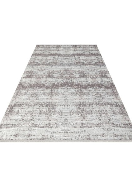 Sateen Koleksiyonu Makinede Yıkanabilen, Kolay Kullanımlı Kaymaz Taban Halı ST112 Gri