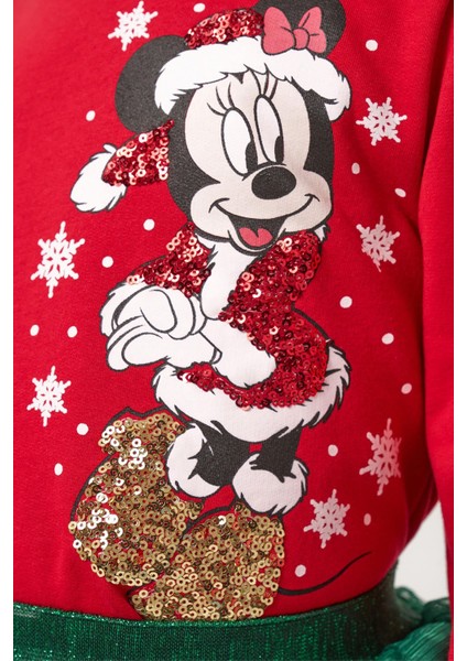 (5-8 Yaş) Mnn Payet Detaylı Yılbaşı Konsept Kız Çocuk Tütü etekli takım - Kırmızı fırsatları