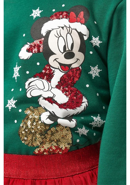 (5-8 Yaş) Mnn Payet Detaylı Yılbaşı Konsept Kız Çocuk Tütü etekli takım - Yeşil fırsatları