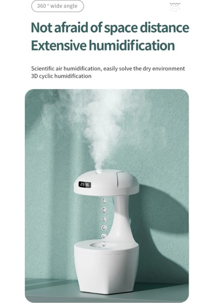 Dijital Ekranlı Humidifier Buhar Makinesi Nemlendirici Aroma Terapi Difüzörü 800 ml Kapasiteli 24X13 cm Ev Ofis Spa Oda Nemlendirici Uyku Kalitesini Artırır K41 Beyaz