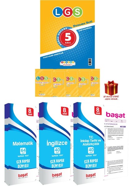 Deneme Dükkanı 8. Sınıf LGS 5li Deneme + Başat Çek Kopar Yaprak Test Seti