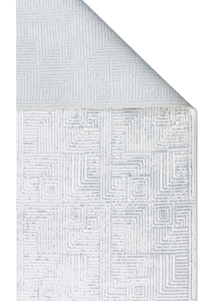 Sateen Koleksiyonu Makinede Yıkanabilen, Kolay Kullanımlı Kaymaz Taban Halı ST109 Krem Gri