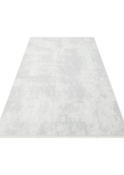 Sateen Koleksiyonu Makinede Yıkanabilen, Kolay Kullanımlı Kaymaz Taban Halı ST109 Krem Gri