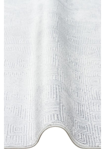 Sateen Koleksiyonu Makinede Yıkanabilen, Kolay Kullanımlı Kaymaz Taban Halı ST109 Krem Gri