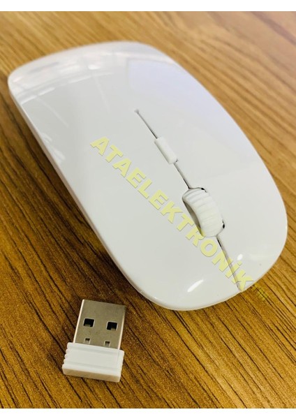 PARLAK BEYAZ Slim ince Kablosuz WİRELESS Mouse Fare MacBook Pro Air Mac iPad Dizüstü Bilgisayar Masaüstü Mac PC Bilgisayar için Sessiz Ofis Fareleri 2.4 GHz USB