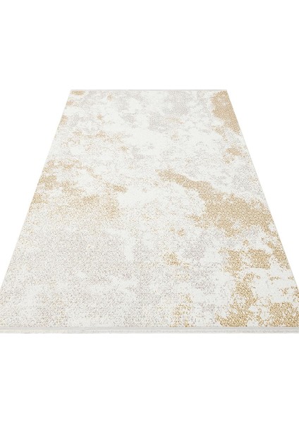 Sateen Koleksiyonu Makinede Yıkanabilen, Kolay Kullanımlı Kaymaz Taban Halı ST108 Krem Gold fırsatları