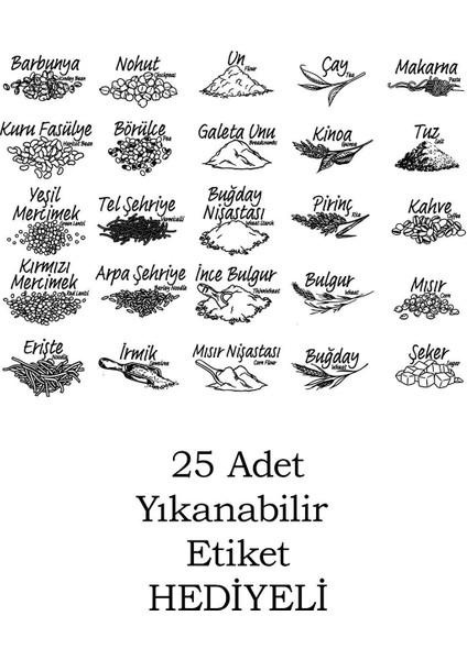 Diamond 3,2 Litre 12 Li Saklama Kabı - Bakliyat Saklama Kabı - Erzak Saklama Kabı Seti