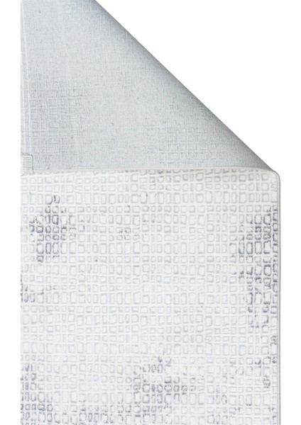 Sateen Koleksiyonu Makinede Yıkanabilen, Kolay Kullanımlı Kaymaz Taban Halı ST108 Krem Gri