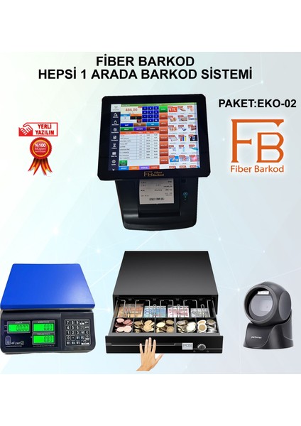 Hepsibir Arada Barkod Sistemi Full Paket / Android / Fiber Barkod