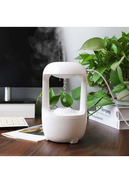 Humidifier Buhar Makinesi Nemlendirici Aroma Terapi Difüzörü 500 ml Kapasiteli 22X13 cm Ev Ofis Spa Oda Nemlendirici Uyku Kalitesini Artırır K43 Beyaz