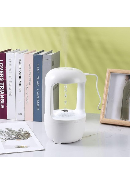 Humidifier Buhar Makinesi Nemlendirici Aroma Terapi Difüzörü 500 ml Kapasiteli 22X13 cm Ev Ofis Spa Oda Nemlendirici Uyku Kalitesini Artırır K43 Beyaz