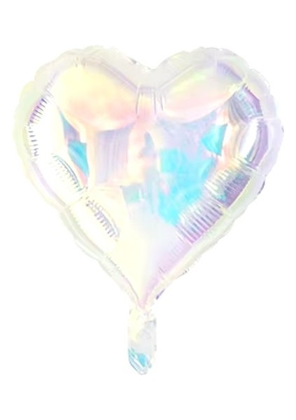 Kalp Folyo Balon Şeffaf Renkli (45 Cm)