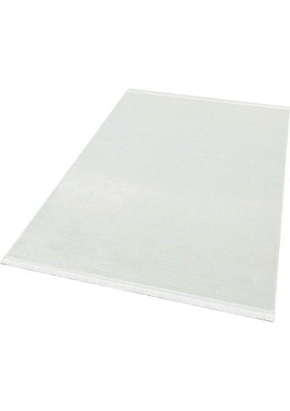 Sateen Koleksiyonu Makinede Yıkanabilen, Kolay Kullanımlı Kaymaz Taban Halı ST09 Beyaz