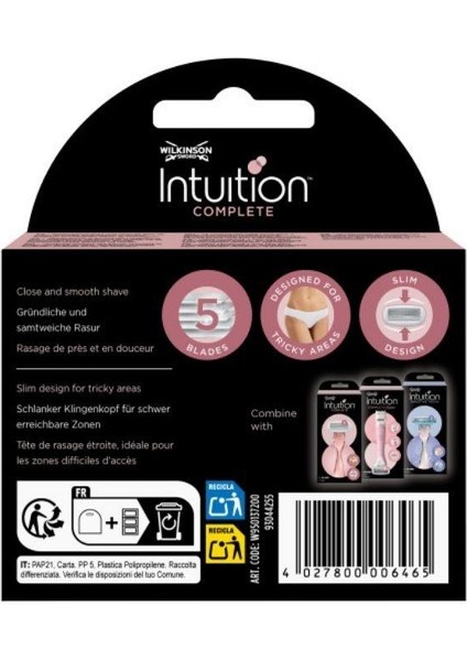 Intuition Complete Kadın Tıraş Bıçağı Kartuşu | 5 Bıçaklı 3 Yedek Kartuş