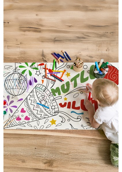 Mutlu Yıllar Boyama Kağıdı