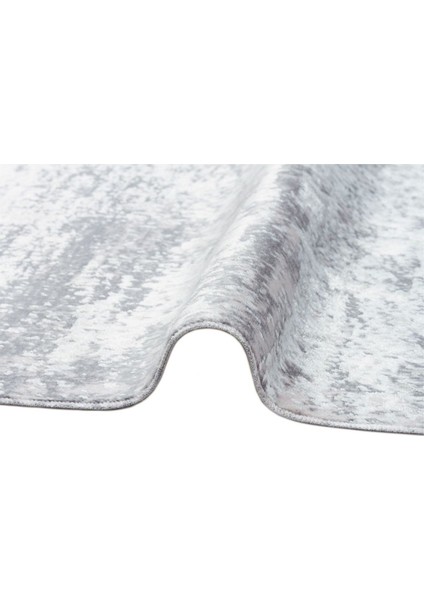 Sateen Koleksiyonu Makinede Yıkanabilen, Kolay Kullanımlı Kaymaz Taban Halı ST01 Gri