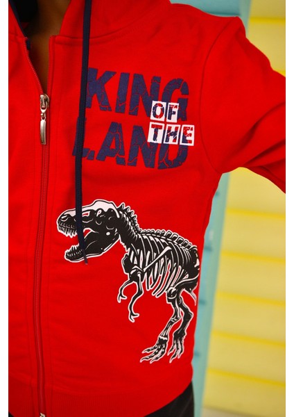 King Land Kırmızı Kapüşonlu Erkek Çocuk Sweatshirt