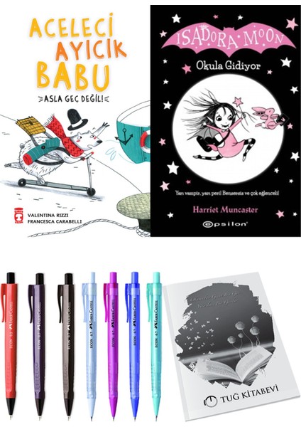 Isadora Moon 1 Okula Gidiyor ve Aceleci Ayıcık Babu Asla Geç Değil 2li Set