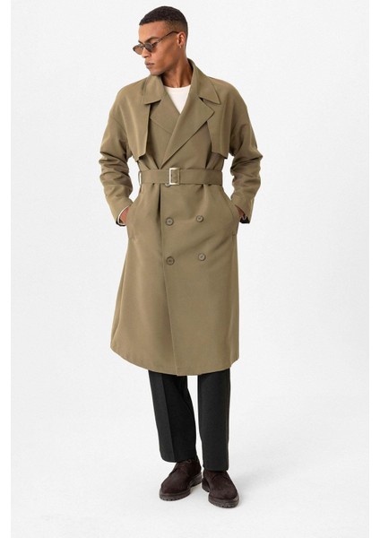 Açık Haki Kruvaze Kapama Kemerli Trençkot fırsatları