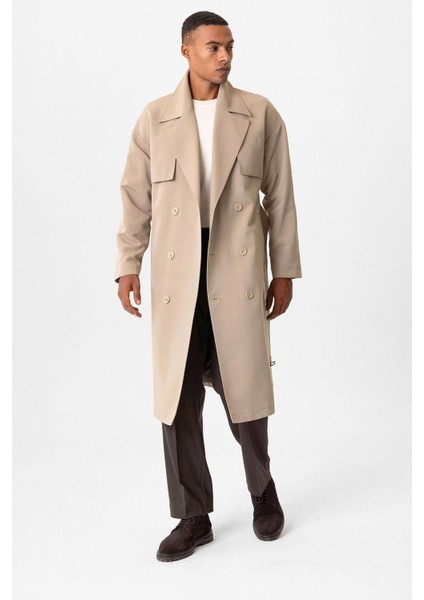 Bej Kaban Erkek Kruvaze Yaka Orta Kalınlık %100 Polyester Uzun Kol fiyatları