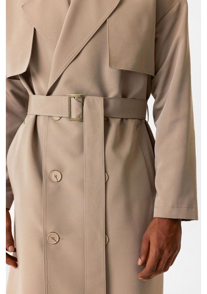 Bej Kaban Erkek Kruvaze Yaka Orta Kalınlık %100 Polyester Uzun Kol modelleri