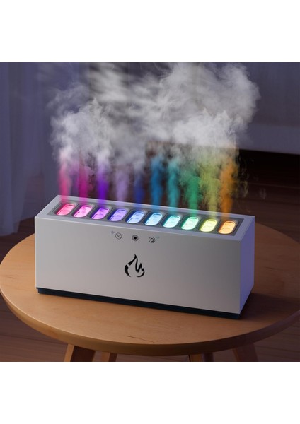 Hava Nemlendirici Difüzör Humidifier Buhar Makinesi Nemlendirici Aroma Terapi Difüzörü 900 ml Kapasiteli 10X25 cm Ev Ofis Spa Oda Nemlendirici K15 Beyaz