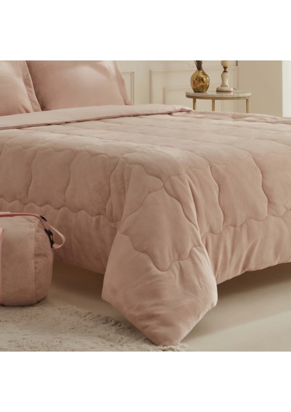 Flufy Çift Kişilik Soft Dream Comfort Set Pudra