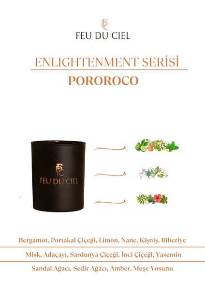 Feu du Ciel Signature Pororoco Sandal Amber Yasemin Kokulu Mum 150 gr