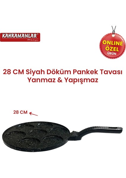 Helegra Döküm 28 cm Siyah Pankek Tavası