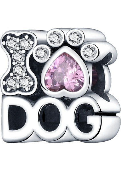 I Love Dog Yazılı Charm