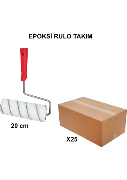 Izmir Fırça Arge Toptan Epoksi Rulo Takım 20 cm 25 Adet 011779