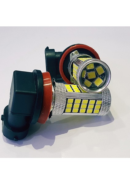 H8/11 Sis Farları Için LED Ampul 2835 CHIP Beyaz Mercekli 66 LEDLI