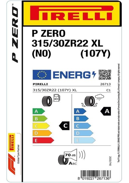 315/30 ZR22 107Y Xl Pzero (N0) Oto Yaz Lastiği (Üretim Yılı:2023) fırsatları