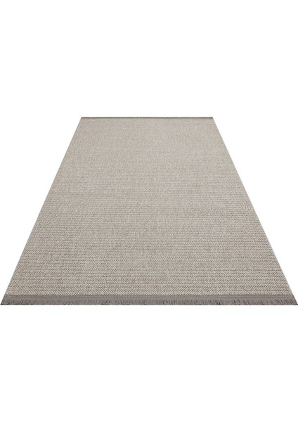 Motto Koleksiyonu Yumuşak Tozsuz Örgü Dokuma Modern Halı Plain Gri