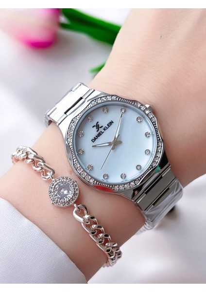 Çelik Kordon 30 mt Suya Dayanıklı Kadın Kol Saati+Bileklik BFG.13898.X1